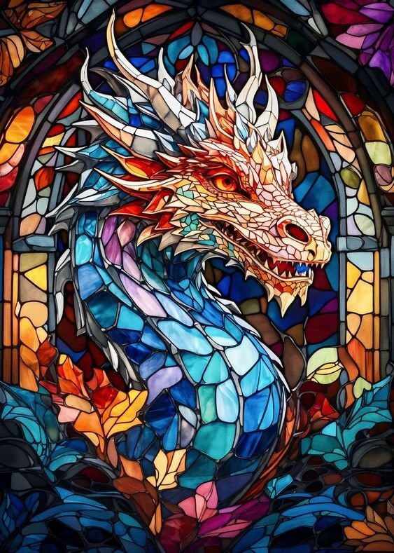 Stained Glass Dragon 5D DIY Diamond Painting