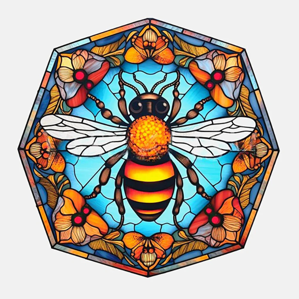Diamond Painting - Full Round / Square - Stained Glass Bee