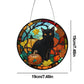 Stained Glass Black Cat Diamond Art Vintage Hanging Ornament