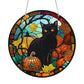 DIY Diamond Painting Vintage Hanging Ornament - Stained Glass Black Cat