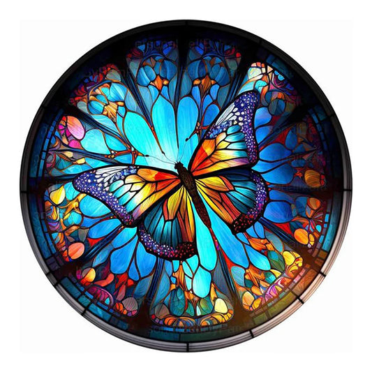 Diamond Painting - Full Round / Square - Stained Glass Butterfly
