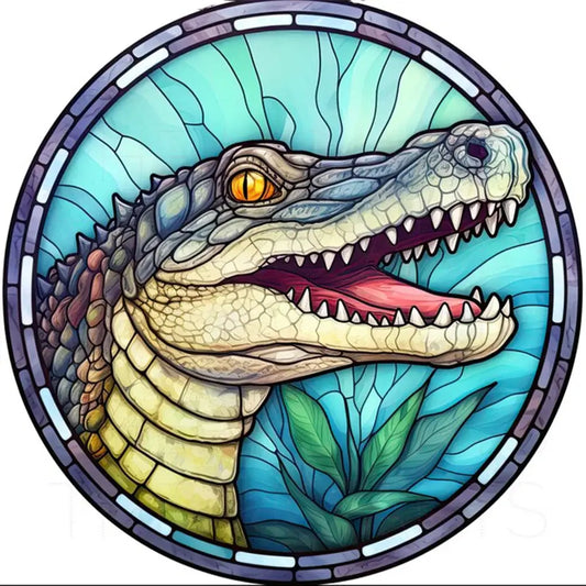 5D DIY Diamond Painting - Full Round / Square - Stained Glass Crocodile