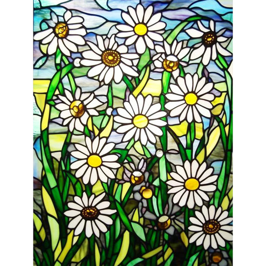 stained glass daisy diamond painting