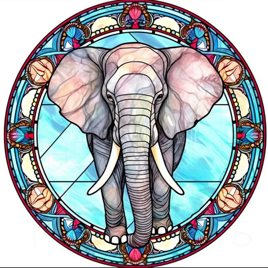 5D DIY Diamond Painting - Full Round / Square - Stained Glass Elephant