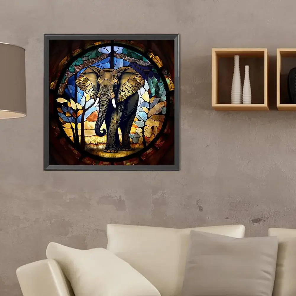 Stained Glass Elephant 5D DIY Diamond Painting