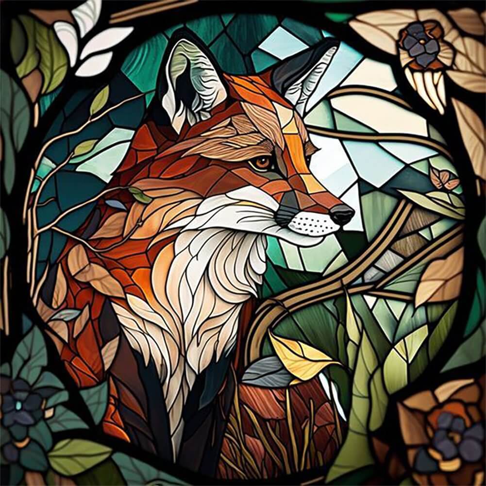 Stained Glass Fox 5D DIY Diamond Painting