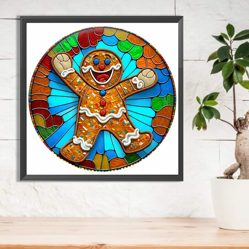 stained glass gingerbread man diamond art