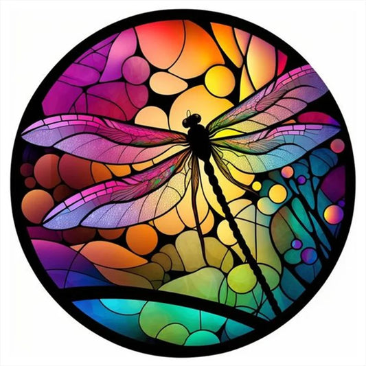 stained glass gragonfly diamond painting