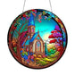 DIY Diamond Painting Vintage Hanging Ornament - Stained Glasses House