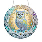DIY Diamond Painting Vintage Hanging Ornament - Stained Glasses Owl A