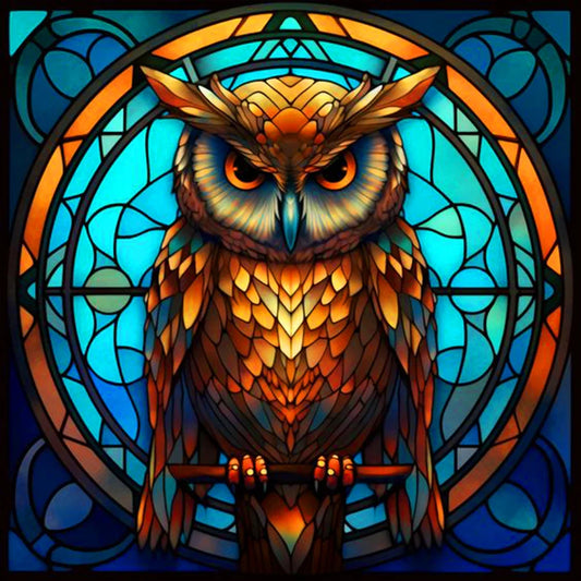stained glass owl diamond embroidery