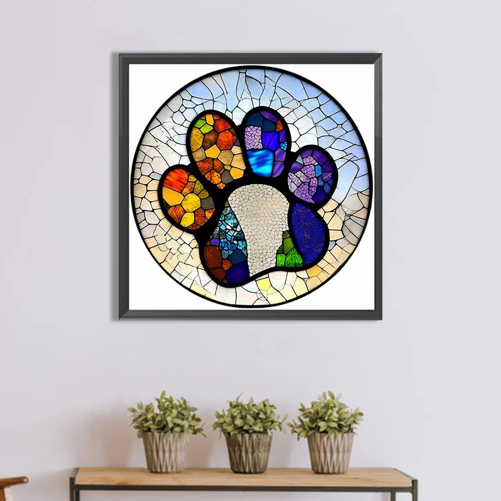stained Glass paw diamond painting KIT