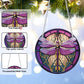 Stained Glasses Purple Dragonfly DIY Diamond Painting Vintage Hanging Ornament