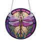 DIY Diamond Painting Vintage Hanging Ornament - Stained Glasses Purple Dragonfly