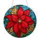 DIY Diamond Painting Vintage Hanging Ornament - Stained Glasses Red Flower