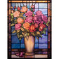 Flower Diamond Painting - Full Round / Square - Stained Glass Rose Vase E