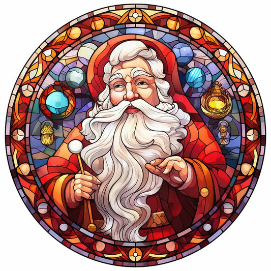 Diamond painting - Full Round / Square - Stained Glass Santa Claus