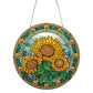 DIY Diamond Painting Vintage Hanging Ornament - Stained Glass Sunflower A