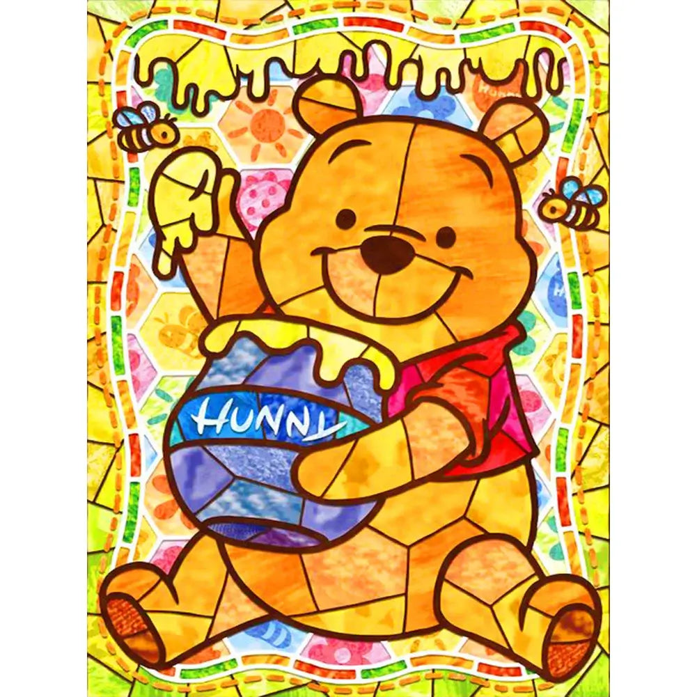 Diamond Painting Kit - Full Round / Square - Stained Glass Winnie The Pooh