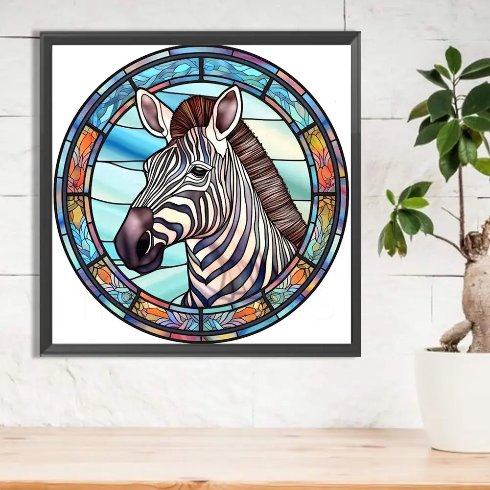 Stained Glass Zebra 5D DIY Diamond Painting