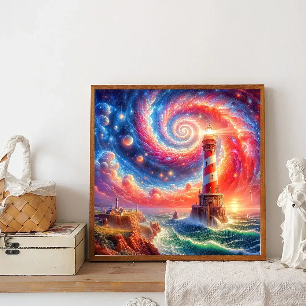 Starry Night Lighthouse Diamond Art