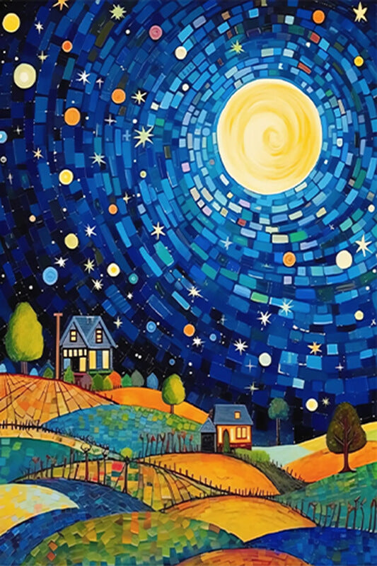 Starry Night Village 5D DIY Diamond Painting