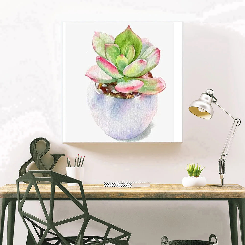 succulent in pot diamond art kit
