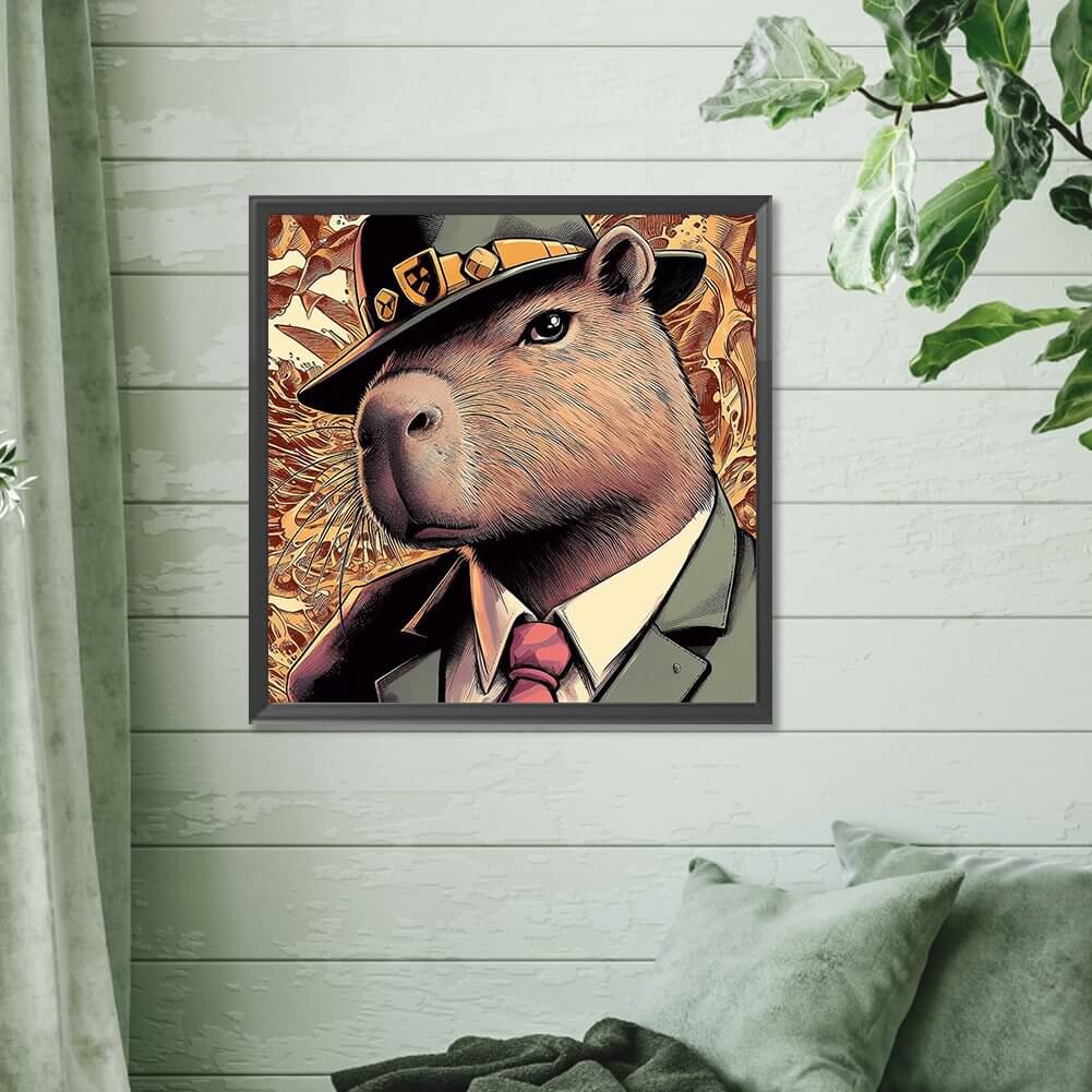 Suit Capybara 5D DIY Diamond Painting Kit