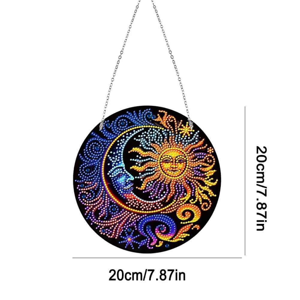 Sun and Moon DIY Diamond Painting Vintage Hanging Ornament Size
