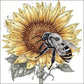 Sunflower & Bee Crystal Rhinestone Diamond Painting E