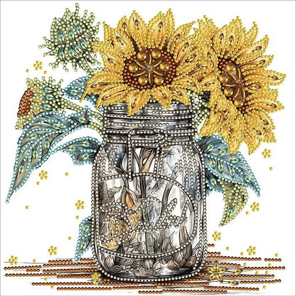 Sunflower Vase Crystal Rhinestone Diamond Painting A
