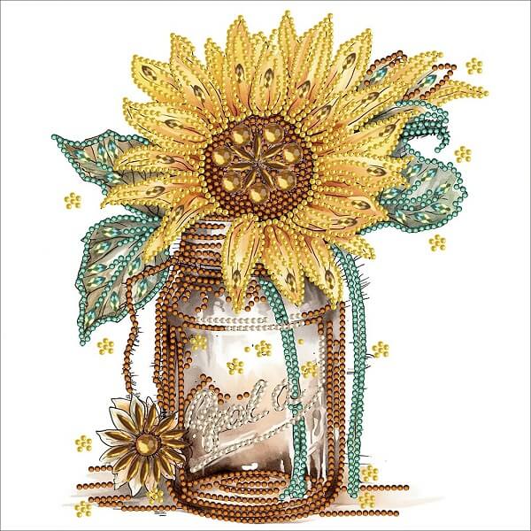 Sunflower Vase Crystal Rhinestone Diamond Painting (30*30cm) C