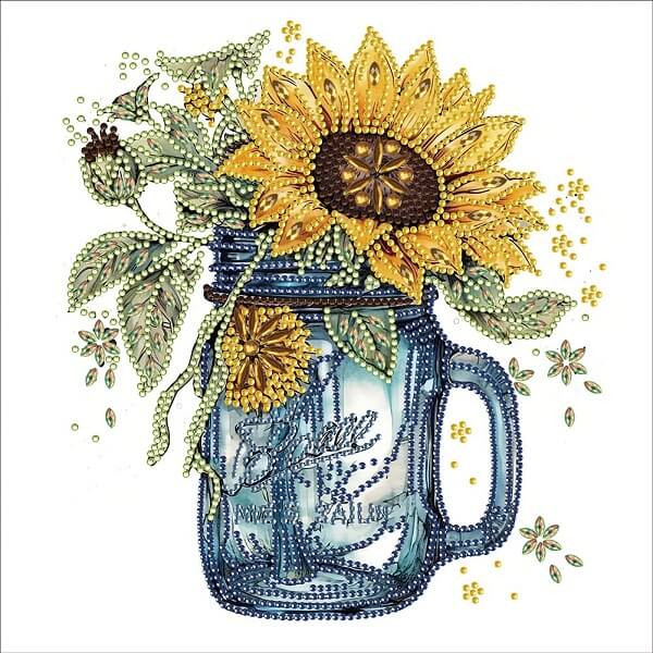 Sunflower Vase Crystal Rhinestone Diamond Painting (30*30cm) F