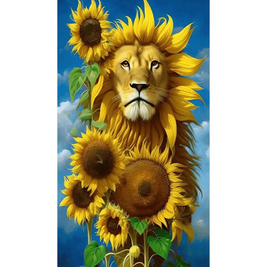 Diamond Painting - Full Round / Square - Sunflower Lion B 40x70cm