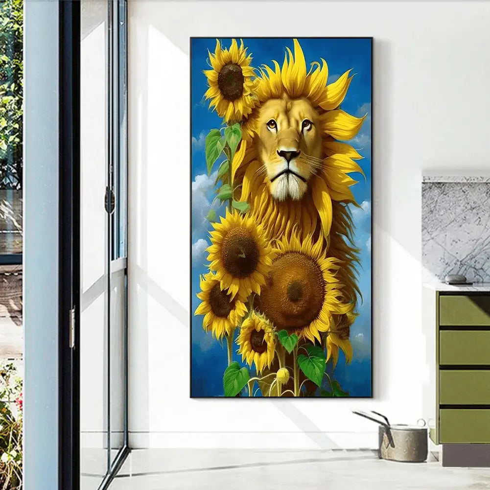 sunflower lion full drill diamond art