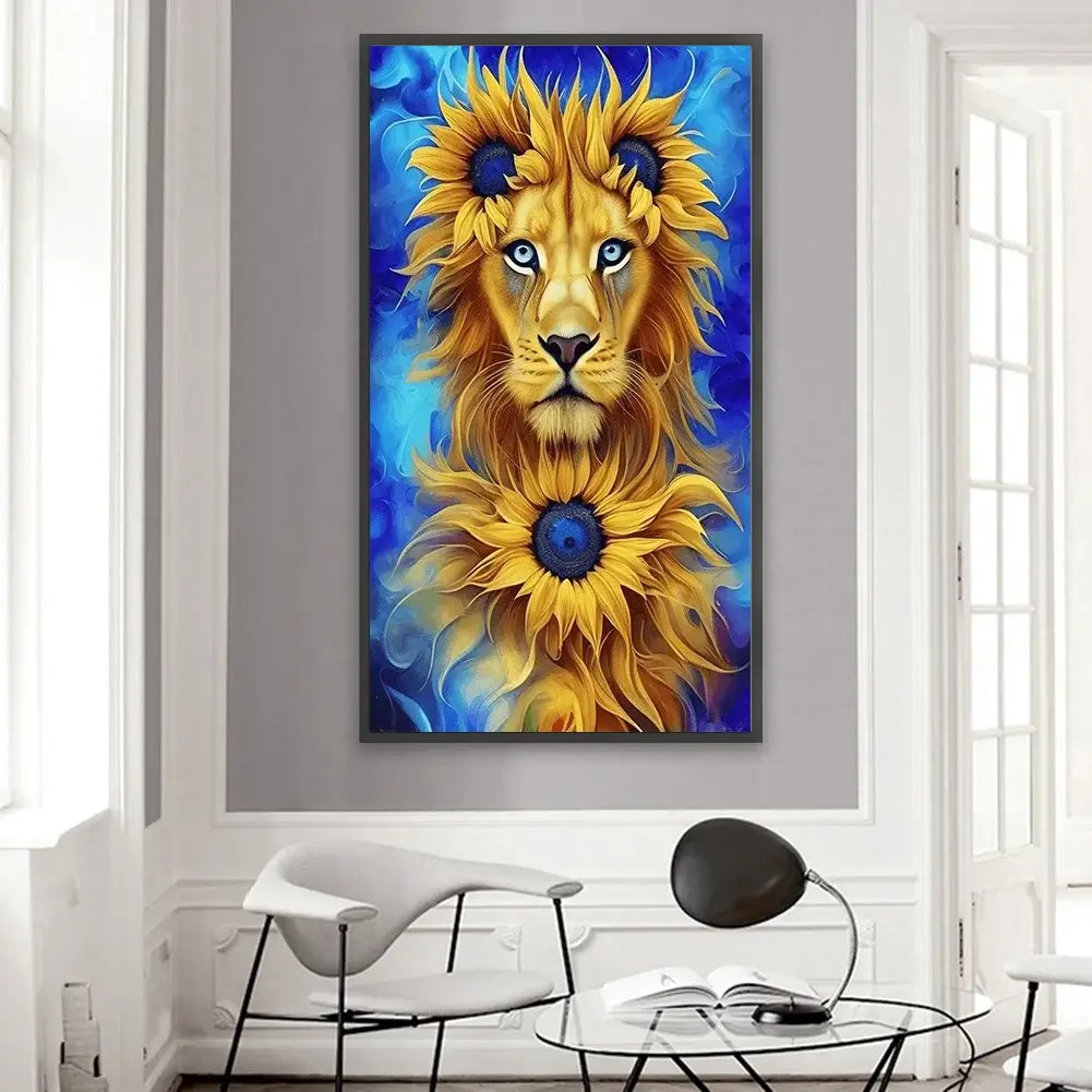 Sunflower Lion Diamond Painting Kit