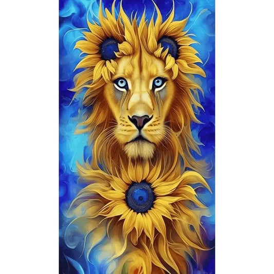 Diamond Painting - Full Round / Square - Sunflower Lion