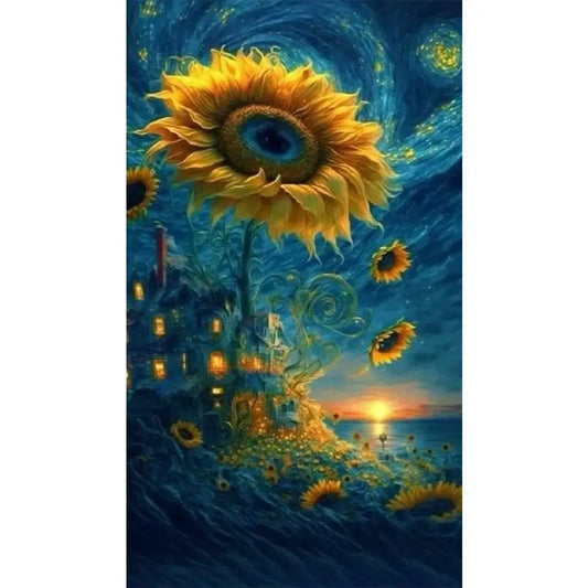 Sunflower Under Starry Sky 5D DIY Diamond Painting