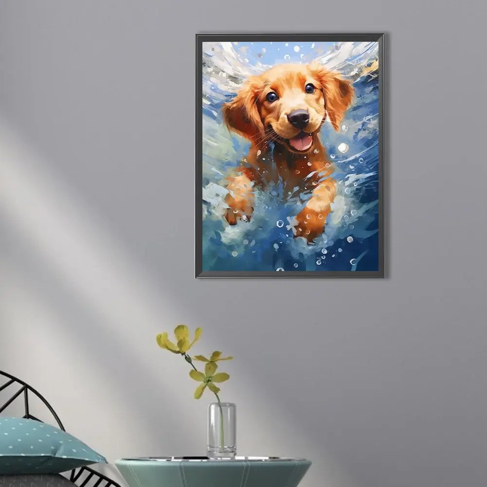 Diamond Painting Swimming Dog In Sea