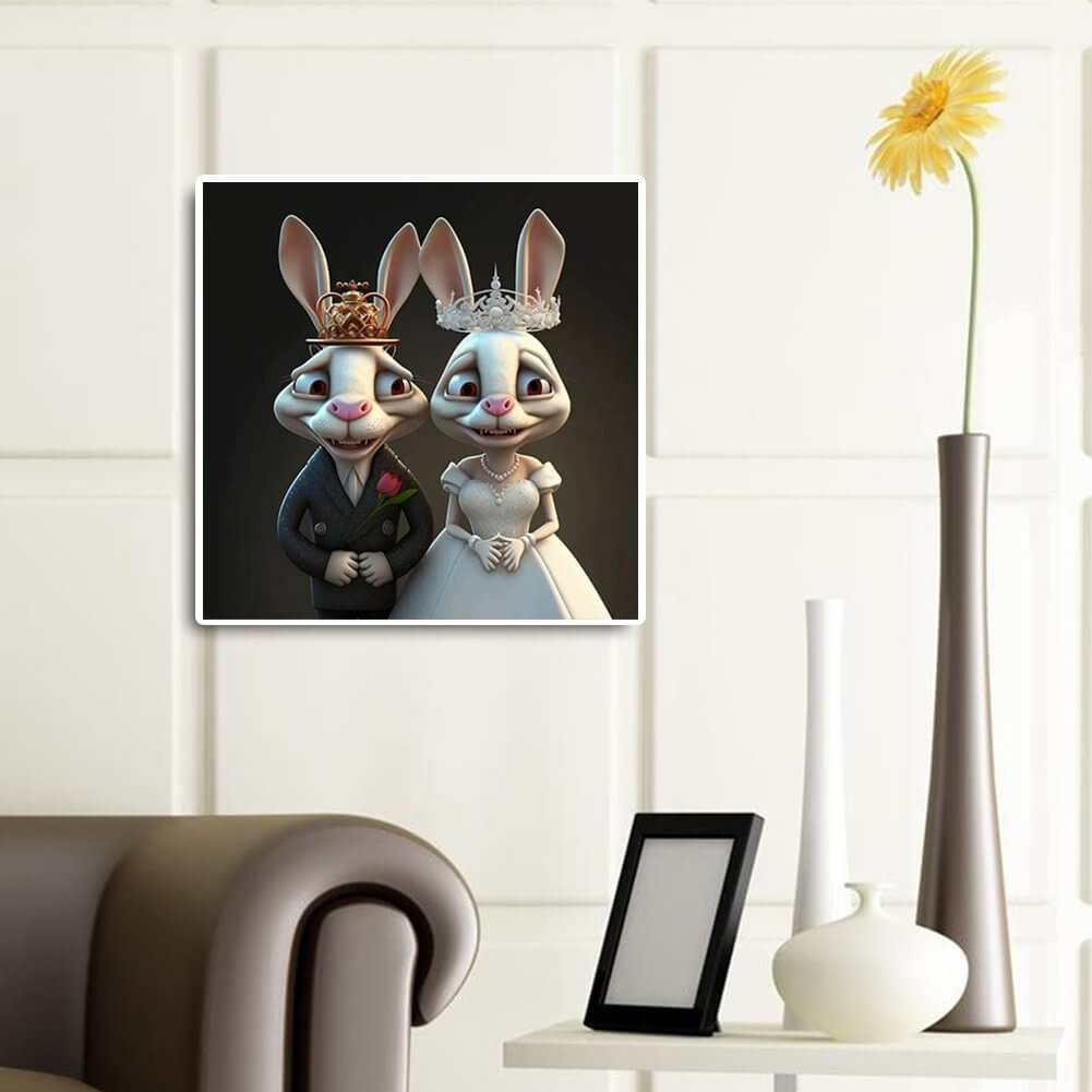 The Rabbit Couple 5D DIY Diamond painting