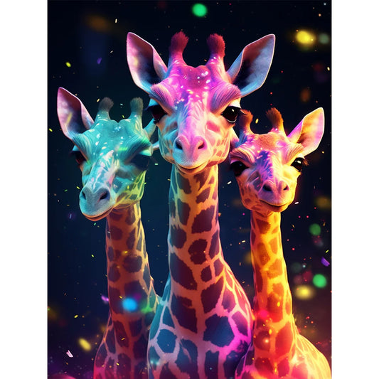 Diamond Painting - Full Round / Square - Thress Giraffes