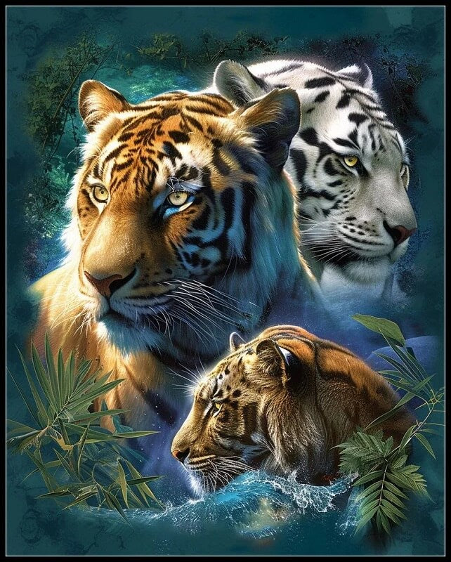 Three Tigers Diamond Art Kit