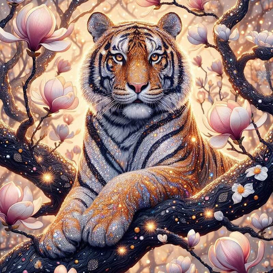 Tiger On Branch Diamond Painting