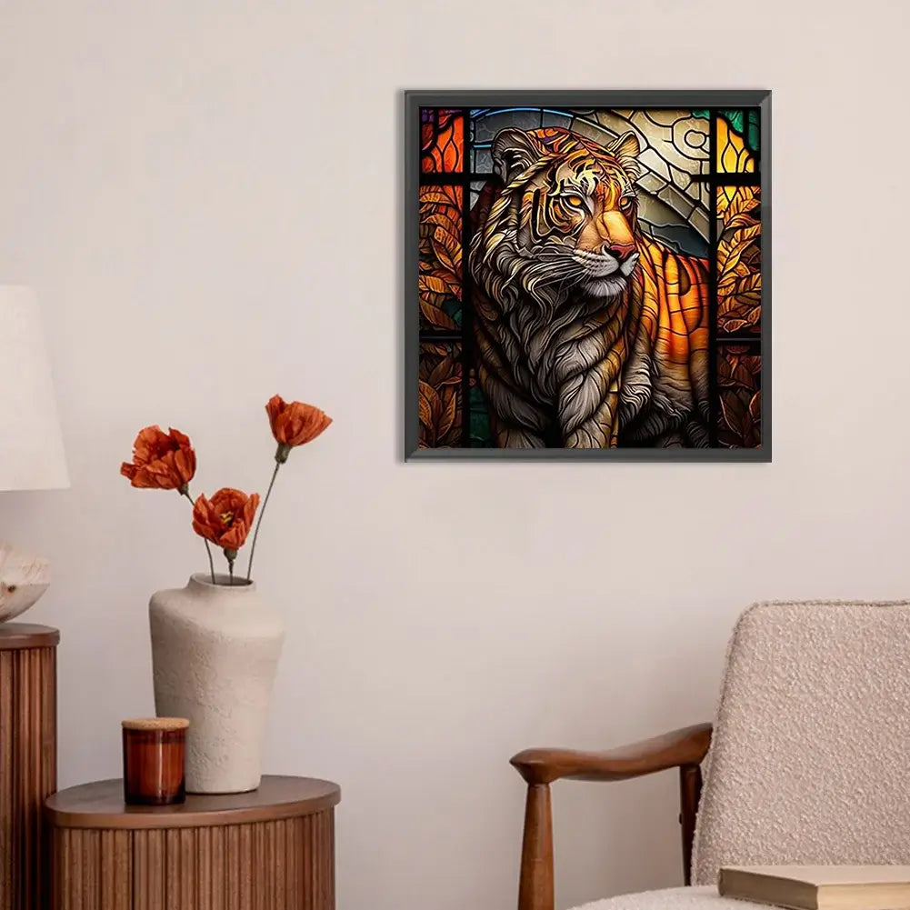Tiger Stained Glass 5D DIY Diamond Painting Kit