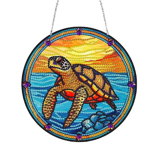 DIY Diamond Painting Vintage Hanging Ornament - Turtle