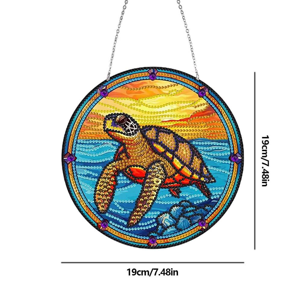Turtle DIY Diamond Painting Vintage Hanging Ornament Size