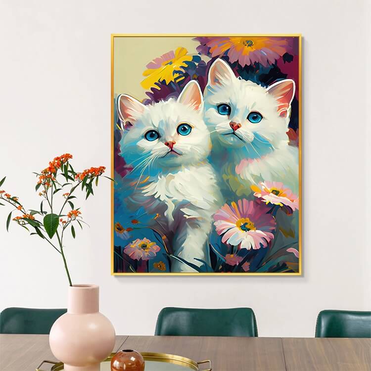 two cats full drill diamond painting kit