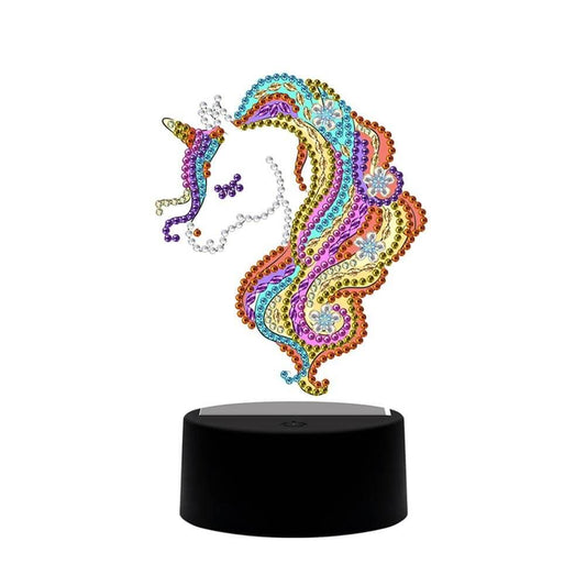 DIY Unicorn Diamond Painting Led Table Lamp Ornament Kit A