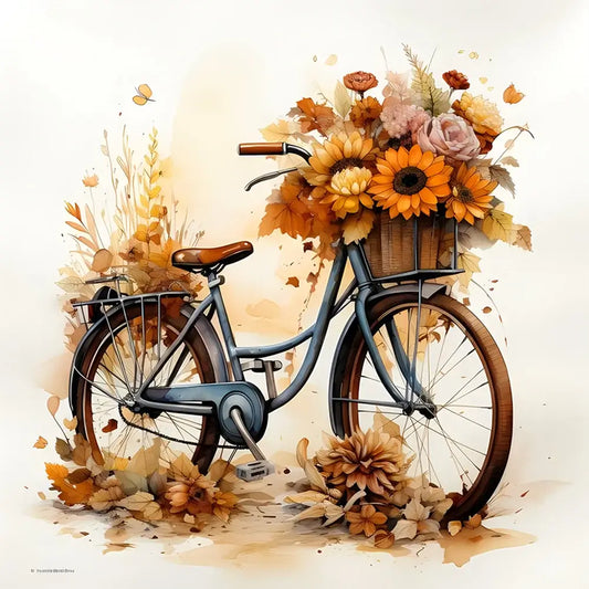 Vintage Bicycle Bouquet Diamond Painting