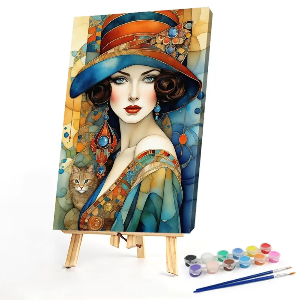 vintage lady paint by number KIT